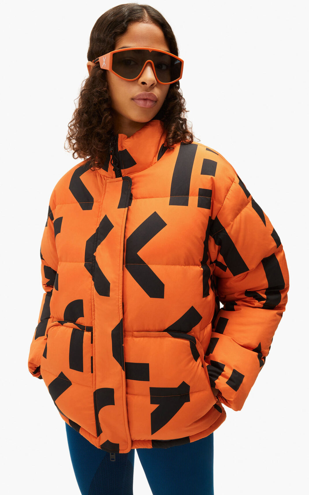 Kenzo Sport monogram Dunjakke Dame - Dyb Orange DK-005705